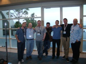 Our panel! (L-R = Aaron, Steve, Me, Max, Jonathan, Brad, Matt)